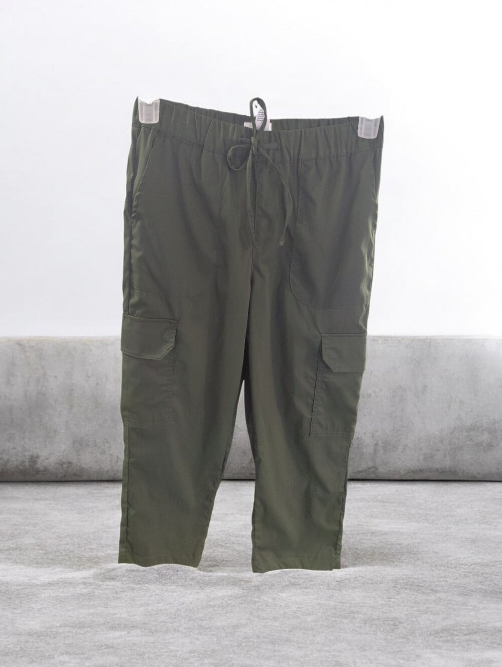 just be Olive Green Cargo Drawstring Pants